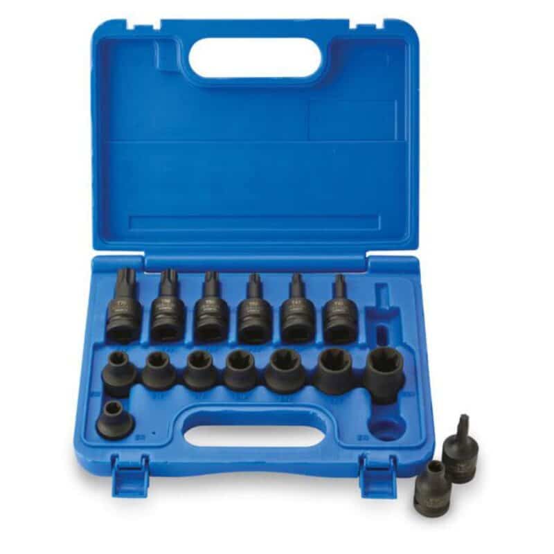 Beställ hylsset 1/2″ Drive 16 Piece Female/Male Torx Set från Hylsexperten.se